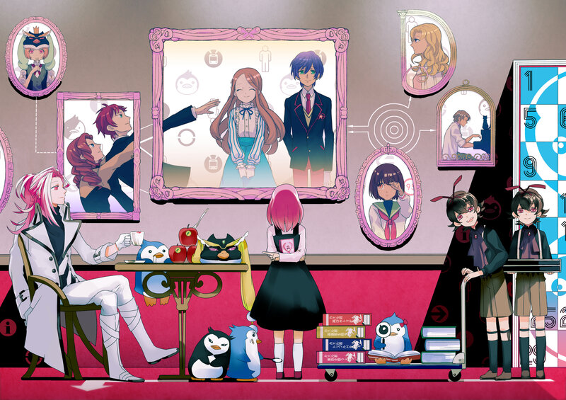 Anime Characters in Room — Pink, Playful