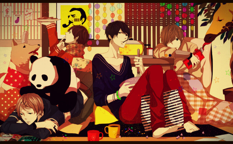 Anime Characters in Room — Red