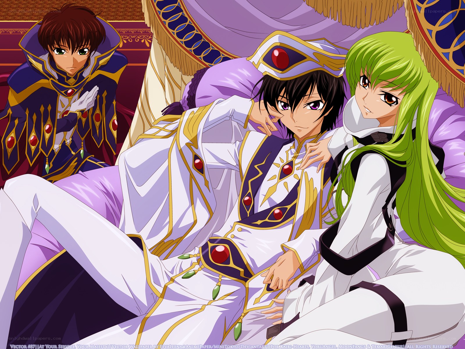 Anime characters in royal attire