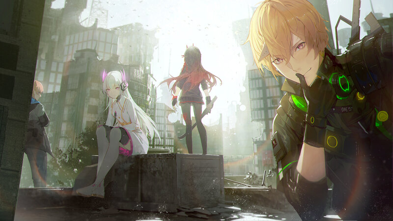 Anime Characters in Ruins — Green