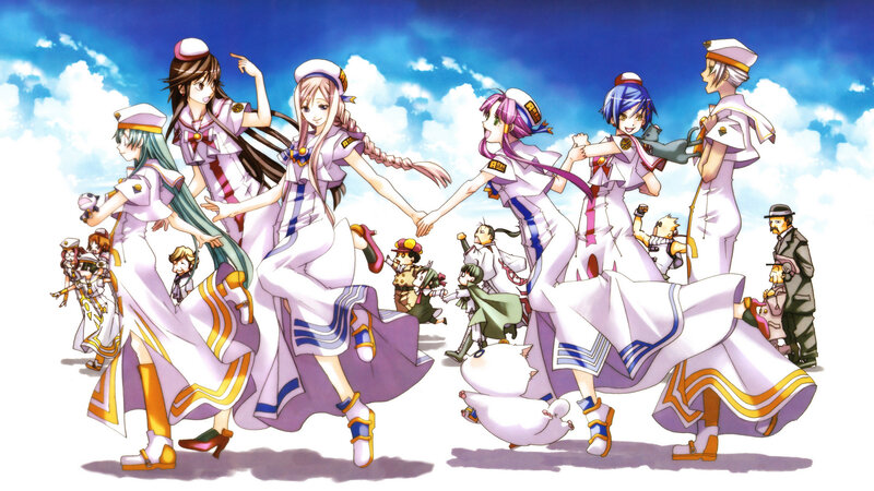 anime characters in sailor uniforms