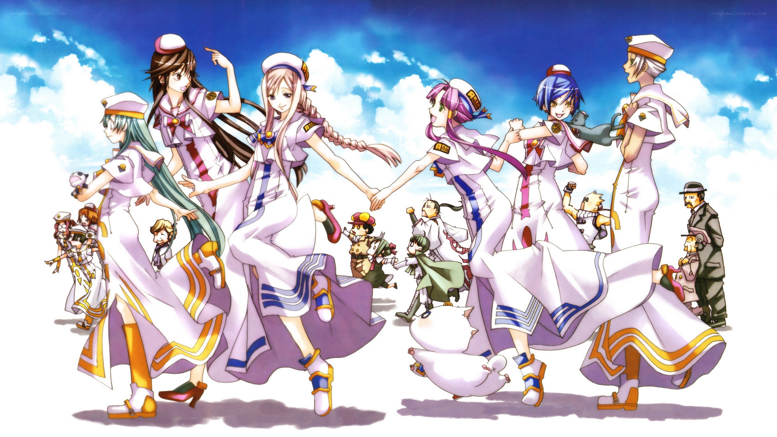 anime characters in sailor uniforms