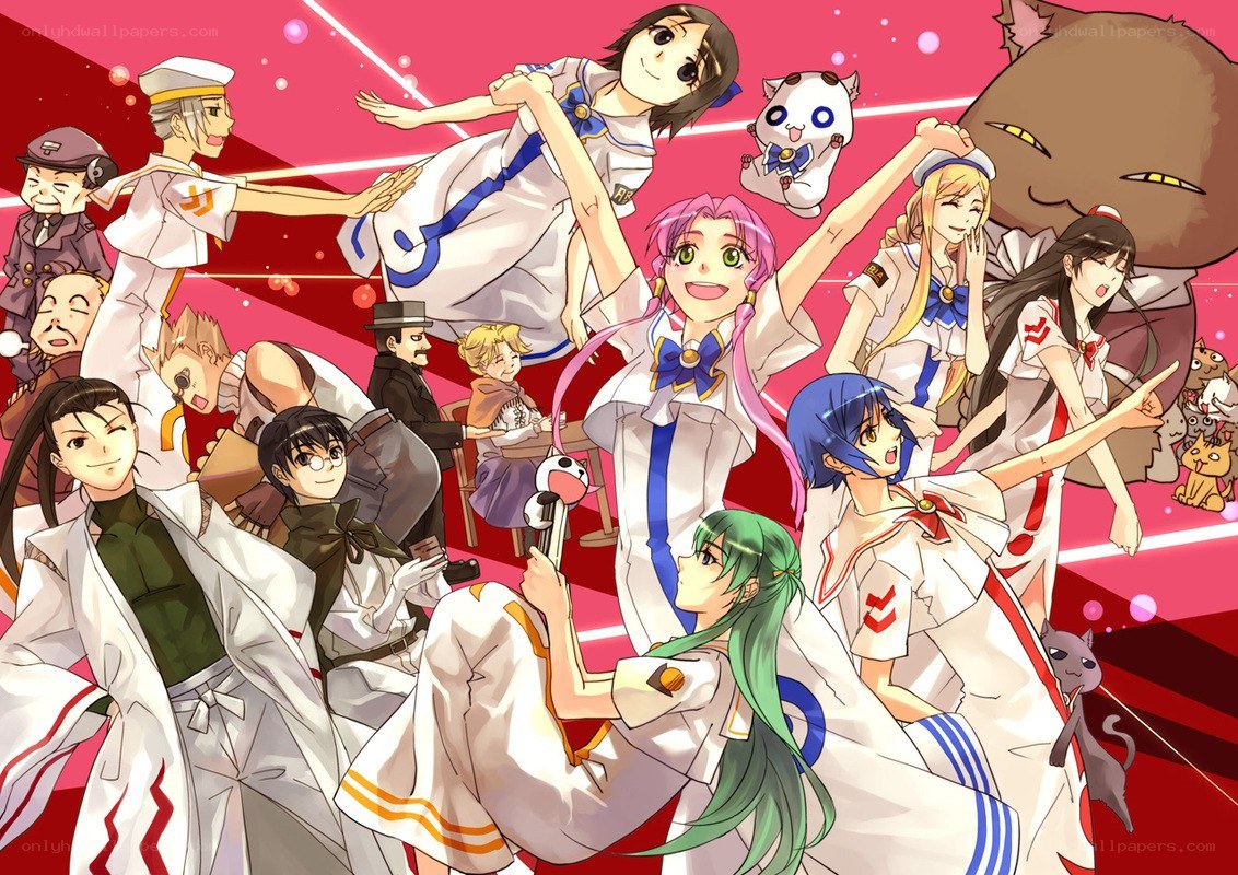 Anime characters in sailor uniforms