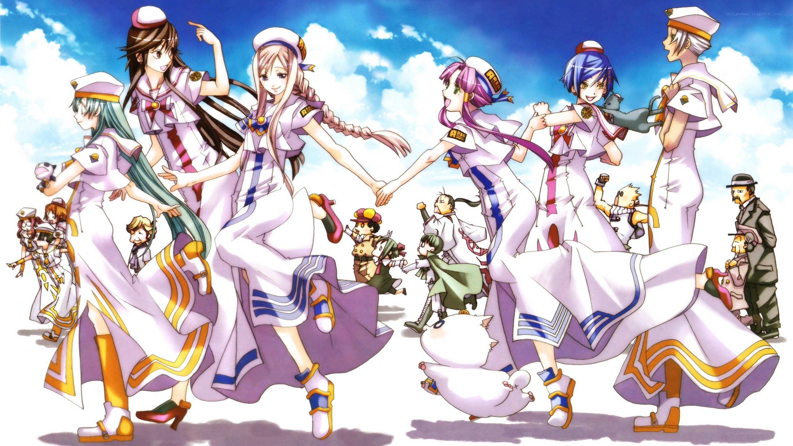 anime characters in sailor uniforms