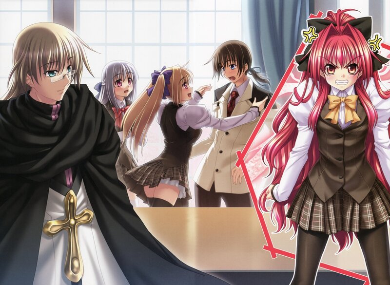 Anime characters in school setting