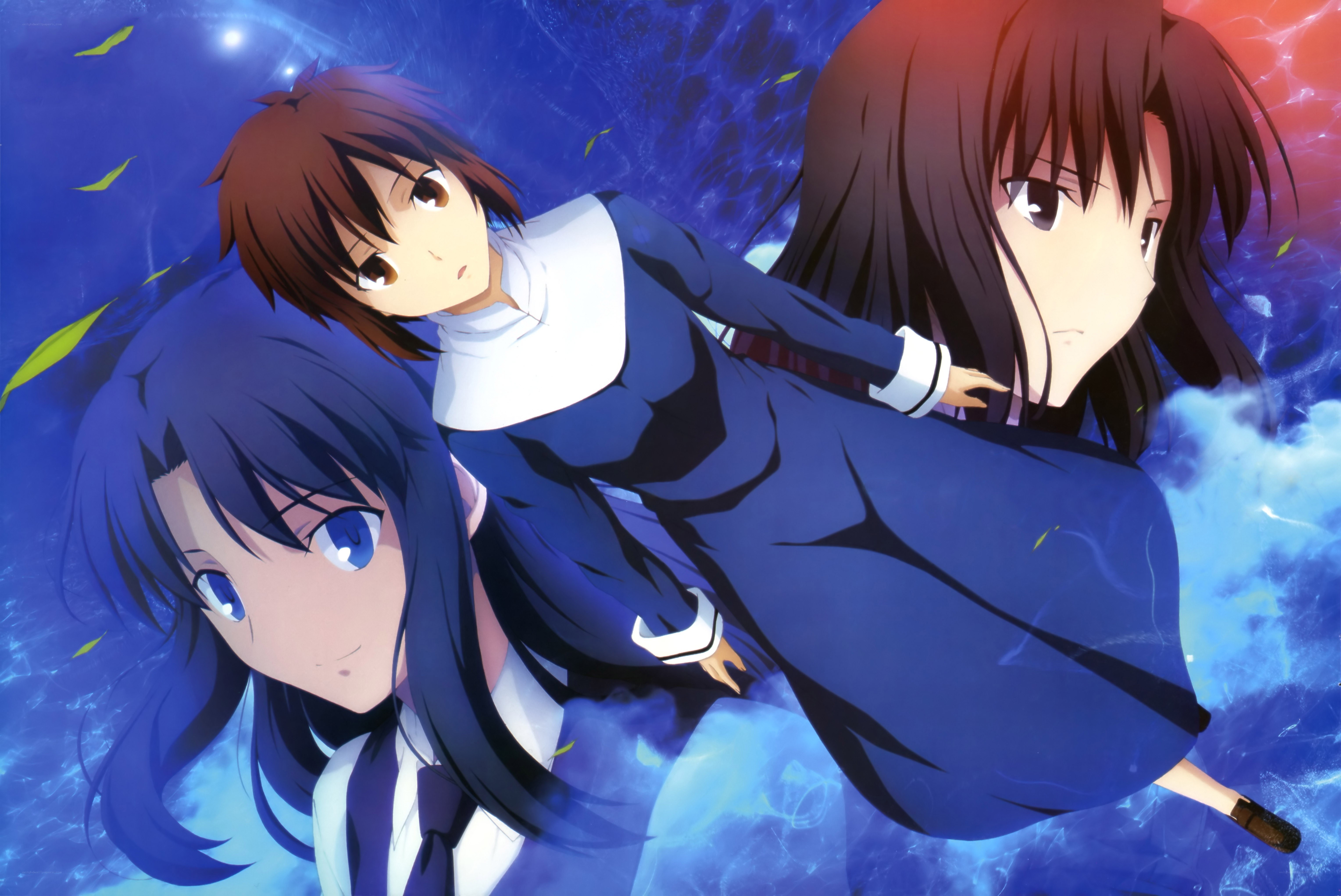 Anime characters in school uniforms