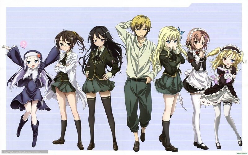 anime characters in school uniforms