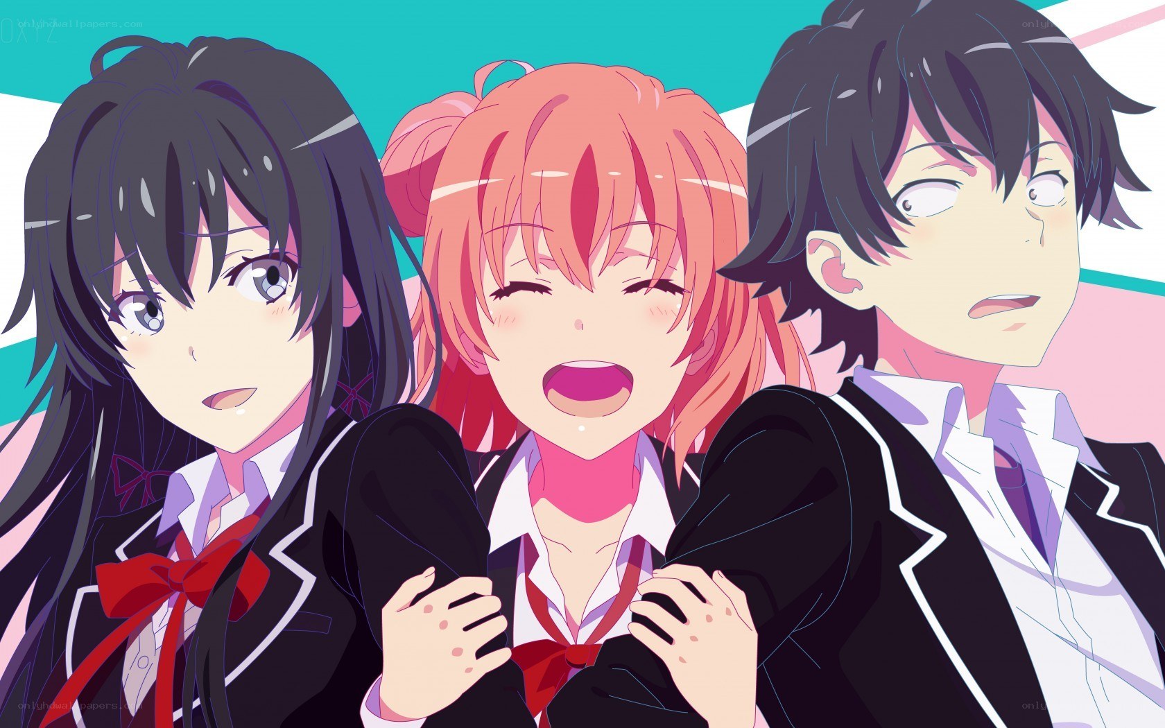 anime characters in school uniforms