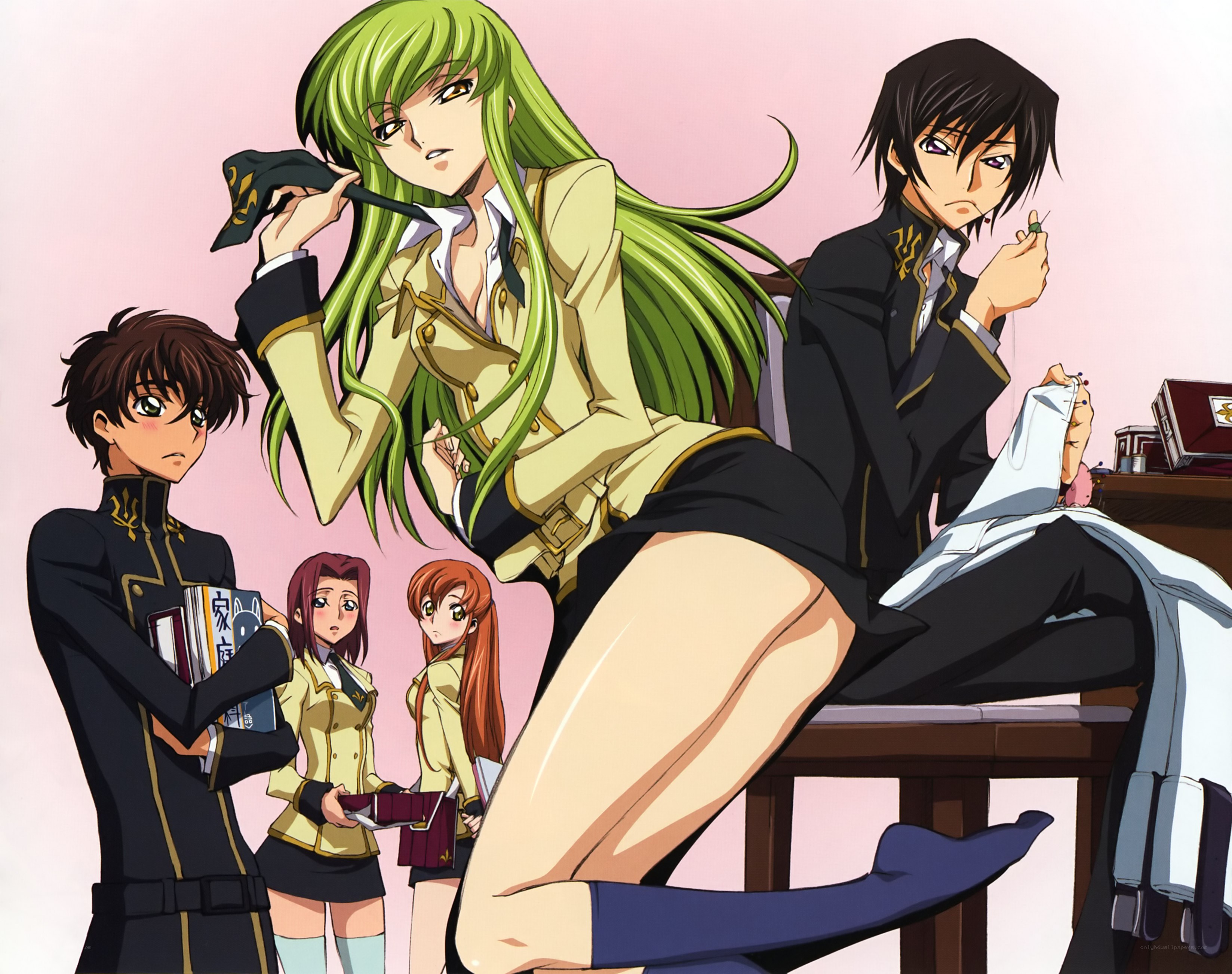 anime characters in school uniforms