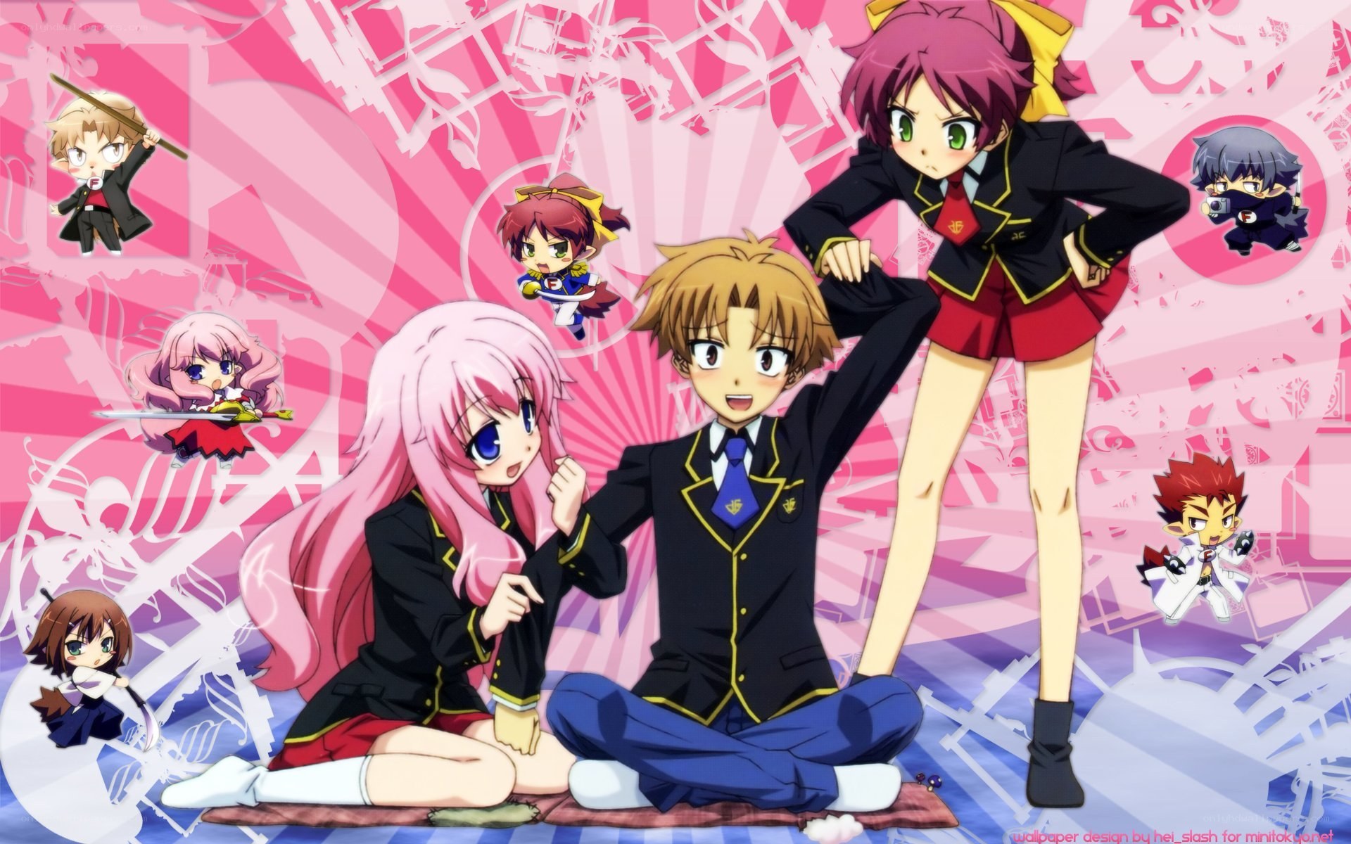 anime characters in school uniforms