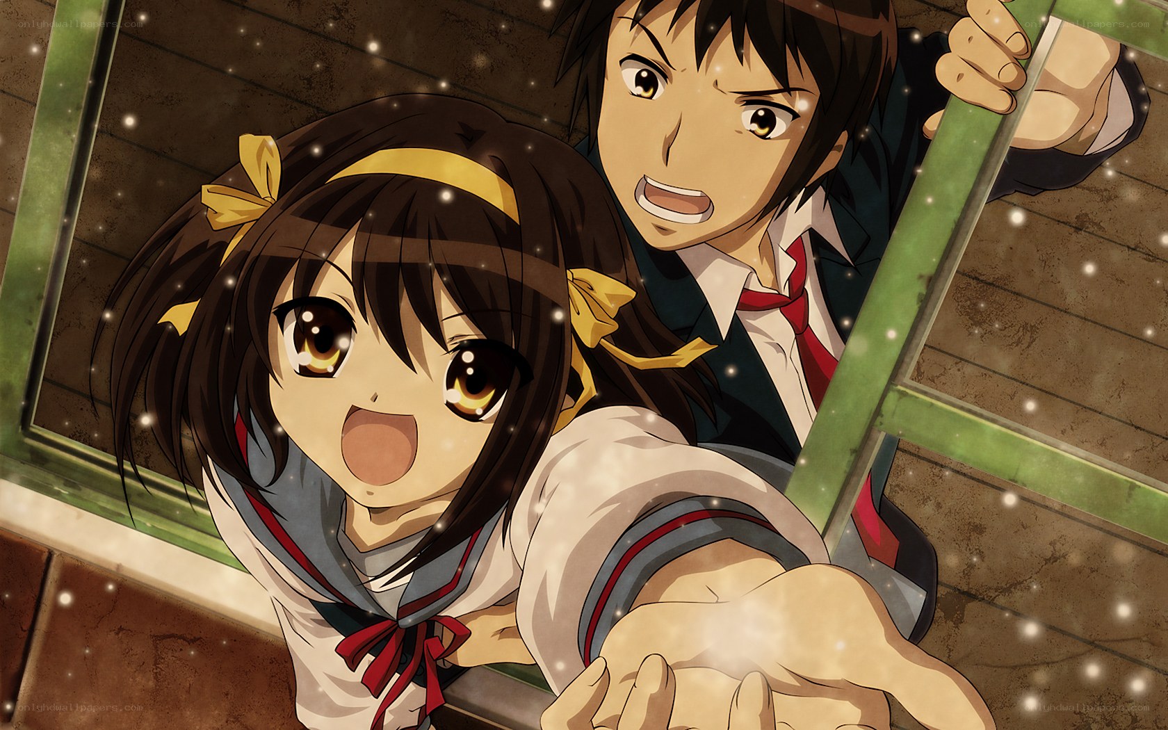 anime characters in school uniforms