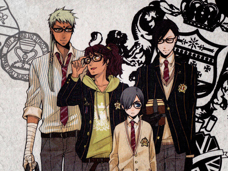 anime characters in school uniforms