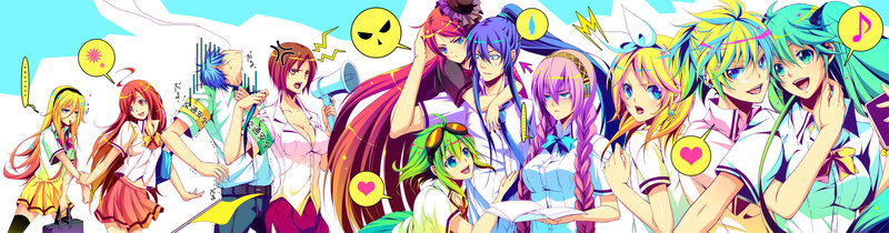 Anime characters in school uniforms