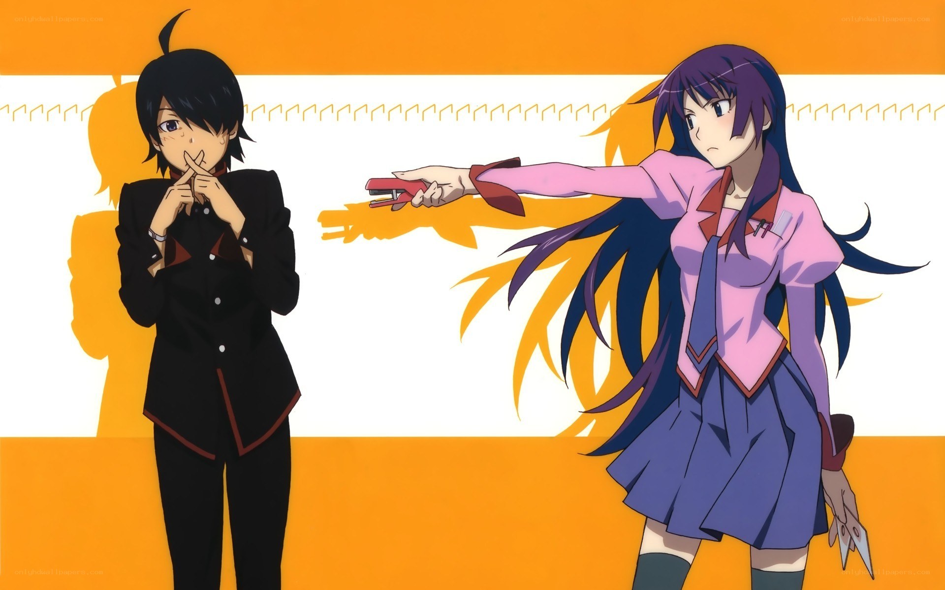 Anime characters in school uniforms