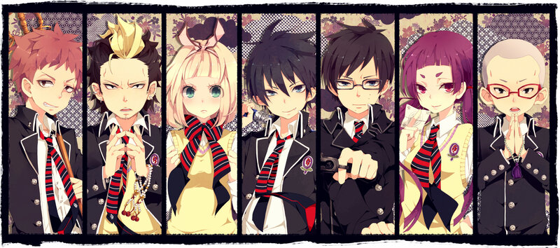 anime characters in school uniforms