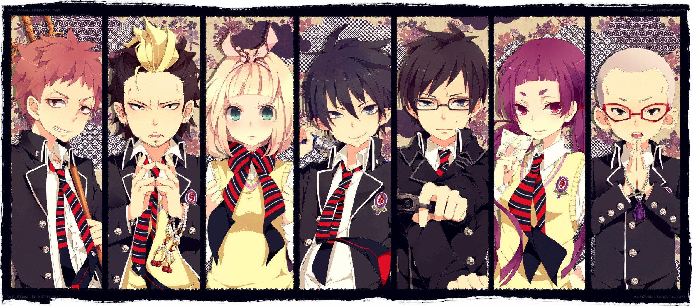 anime characters in school uniforms