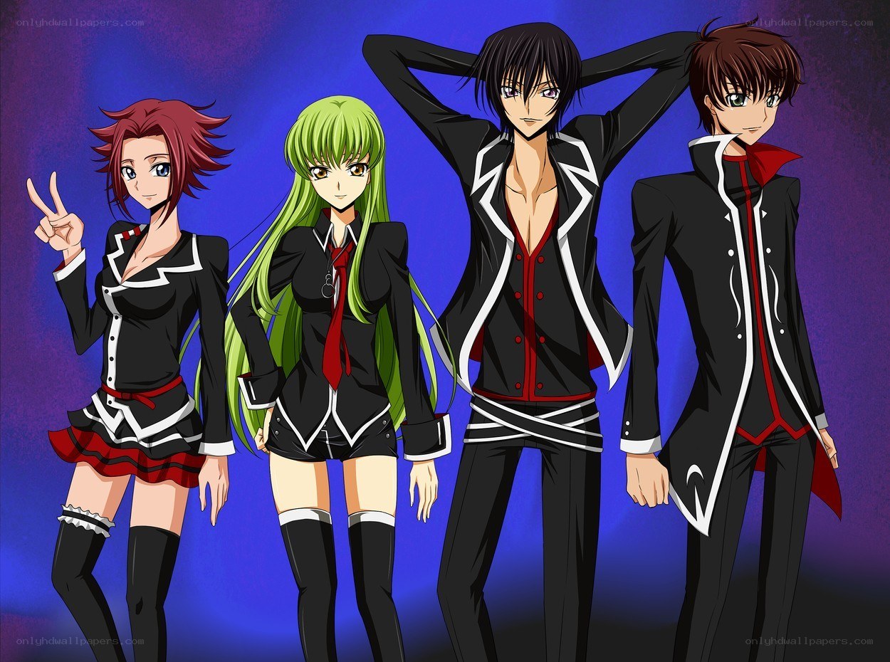 anime characters in school uniforms