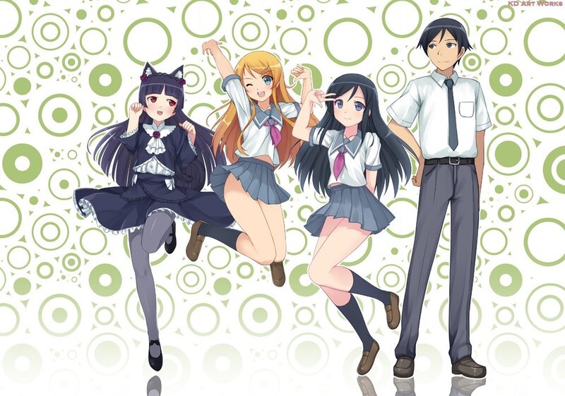 Anime characters in school uniforms
