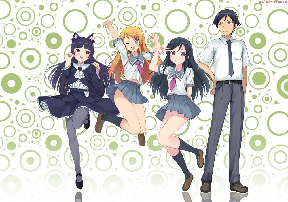 Anime characters in school uniforms