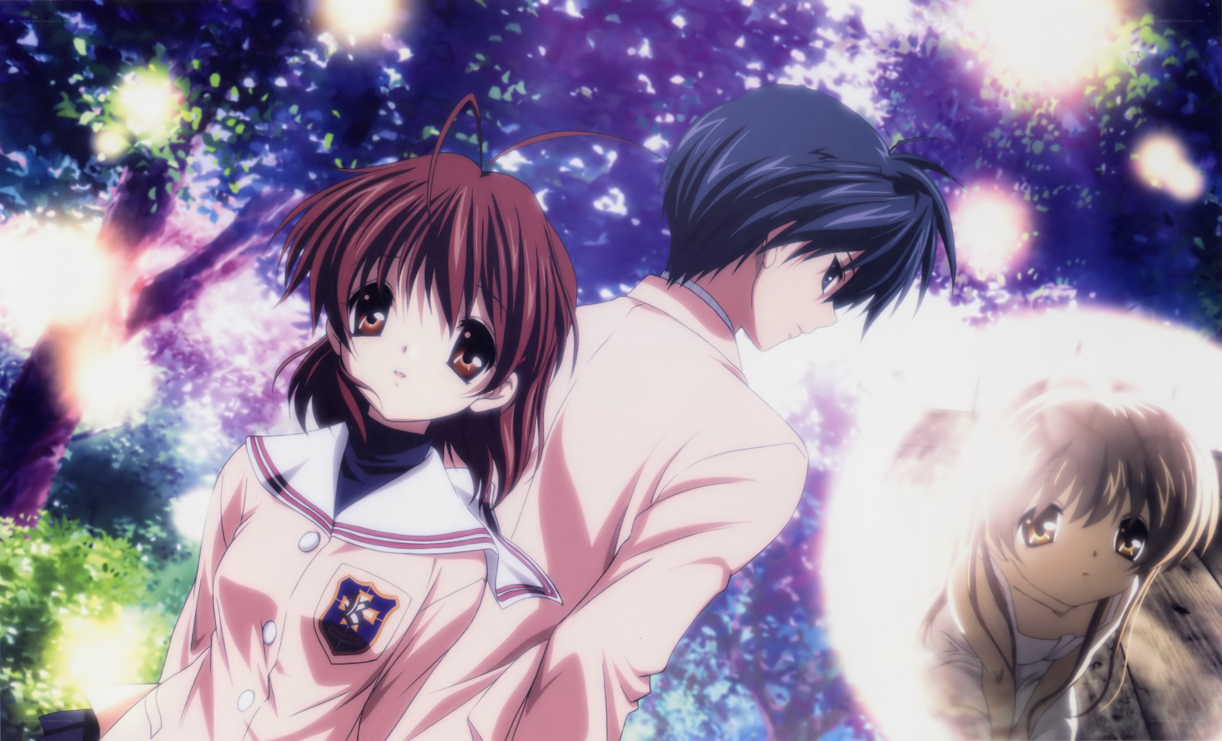 Anime characters in school uniforms
