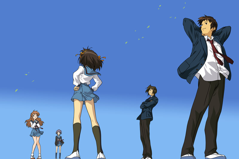 anime characters in school uniforms