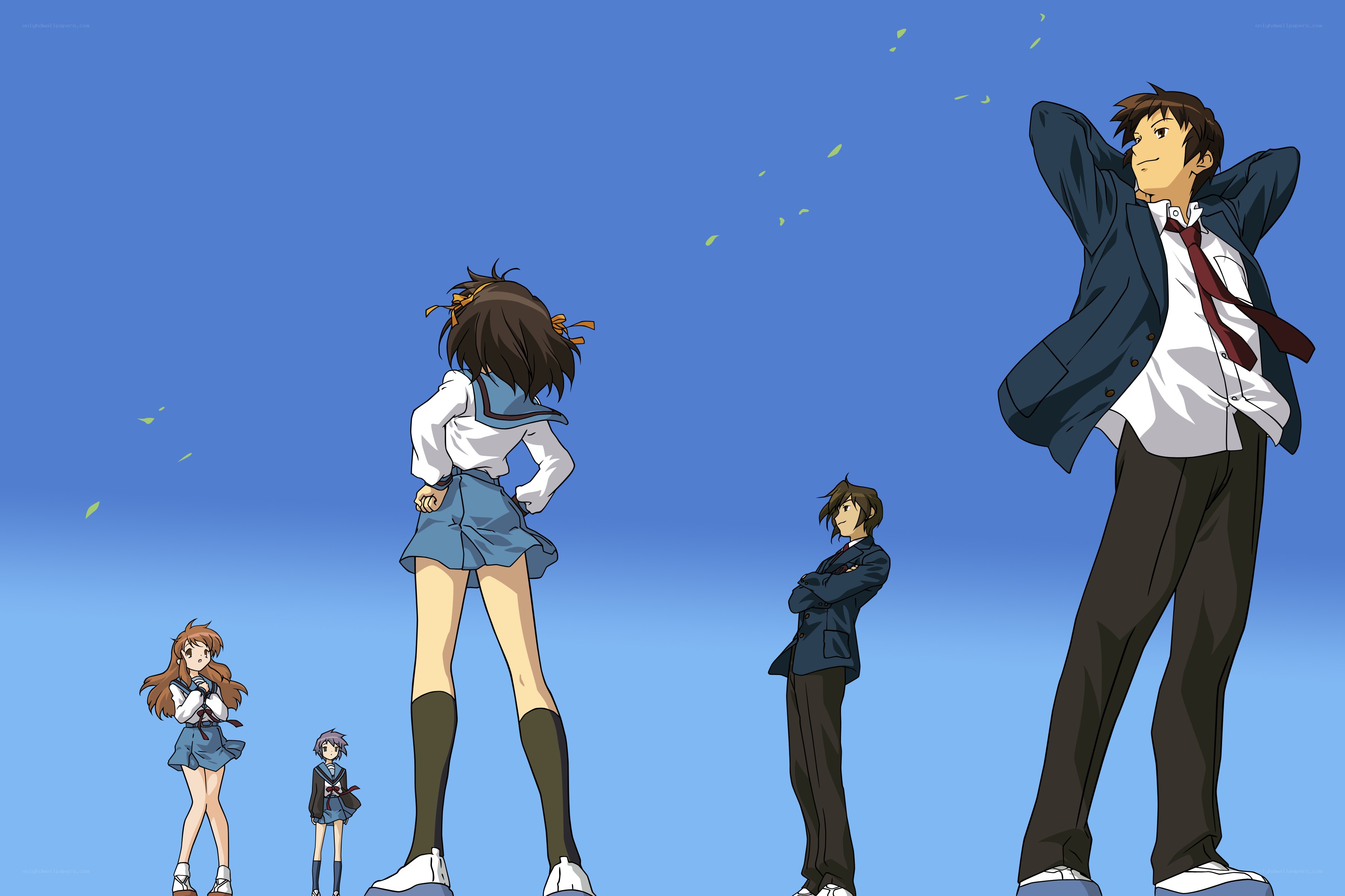 anime characters in school uniforms