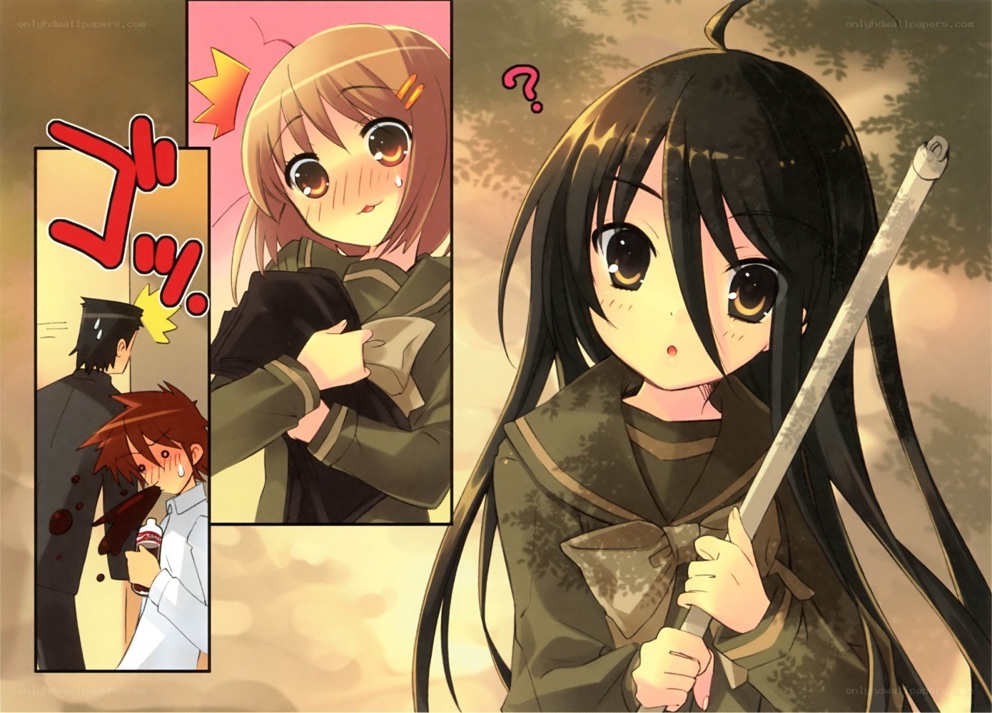 Anime characters in school uniforms