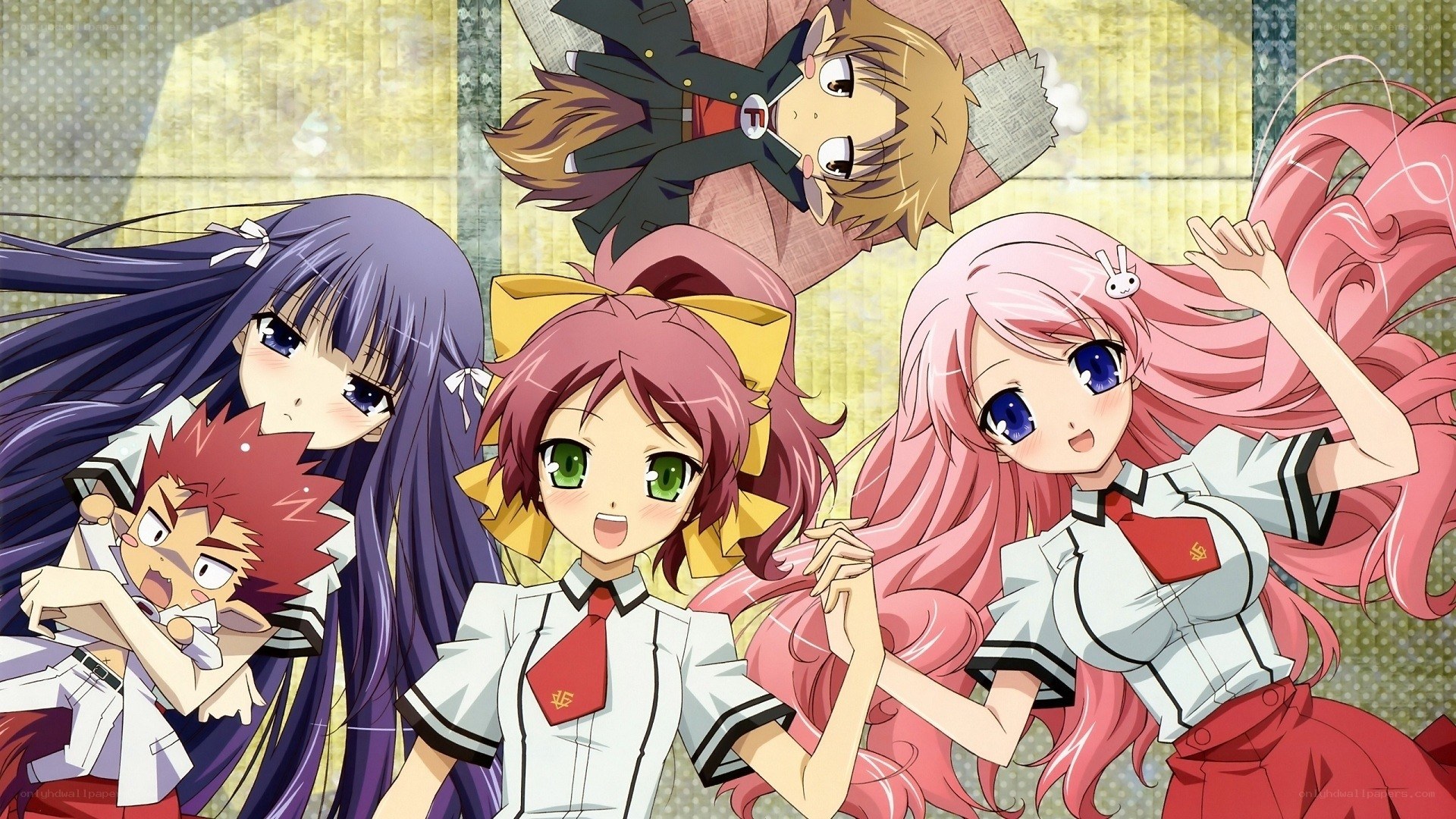 anime characters in school uniforms