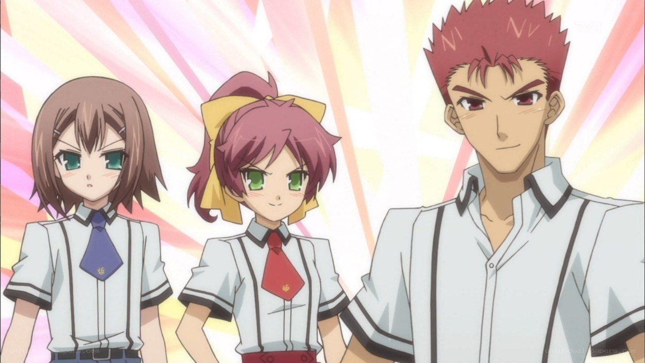 anime characters in school uniforms