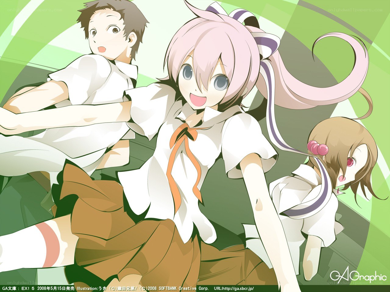 Anime characters in school uniforms