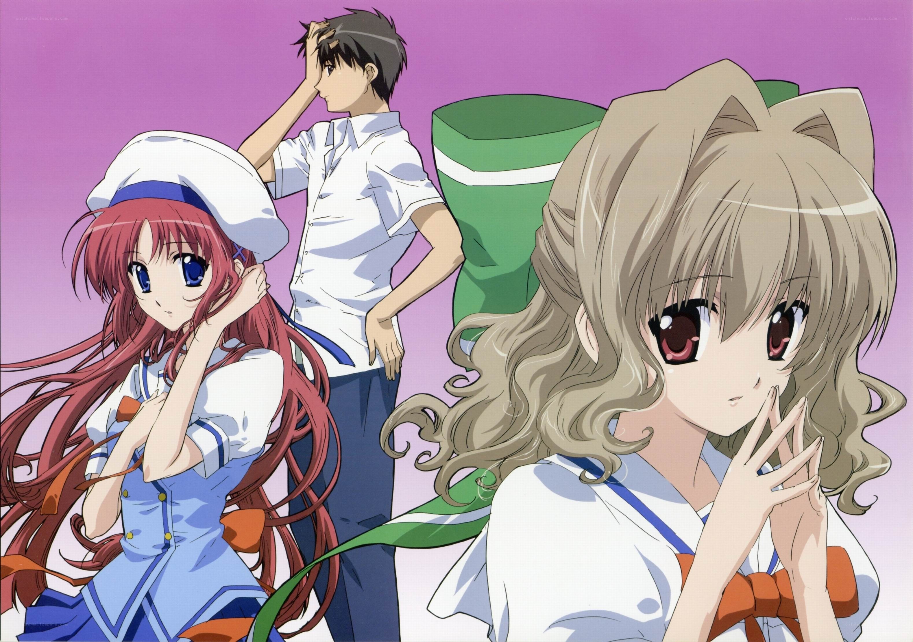 anime characters in school uniforms