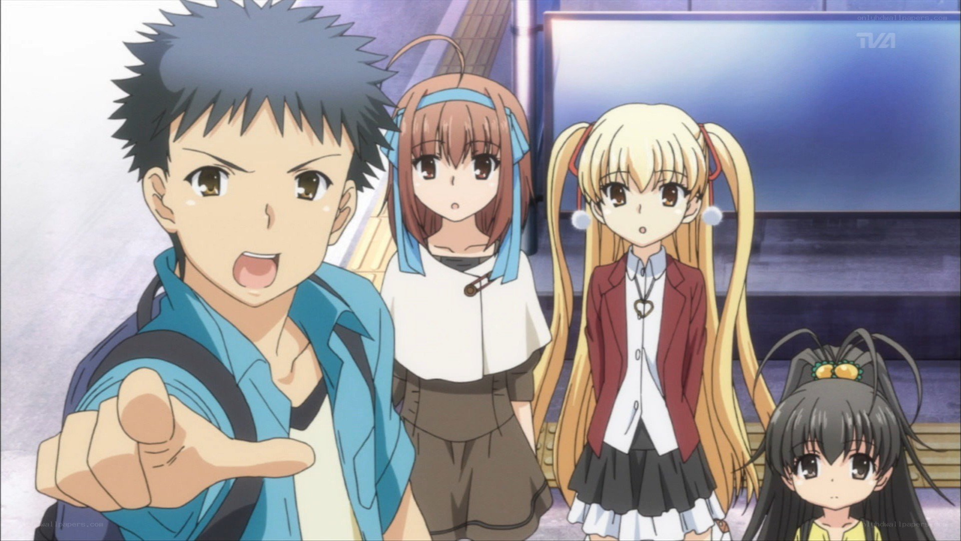 anime characters in school uniforms