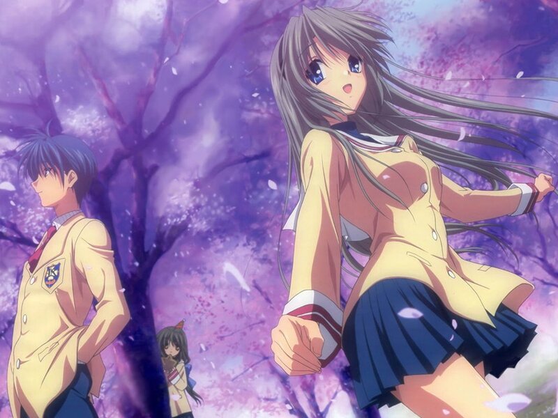 Anime characters in school uniforms