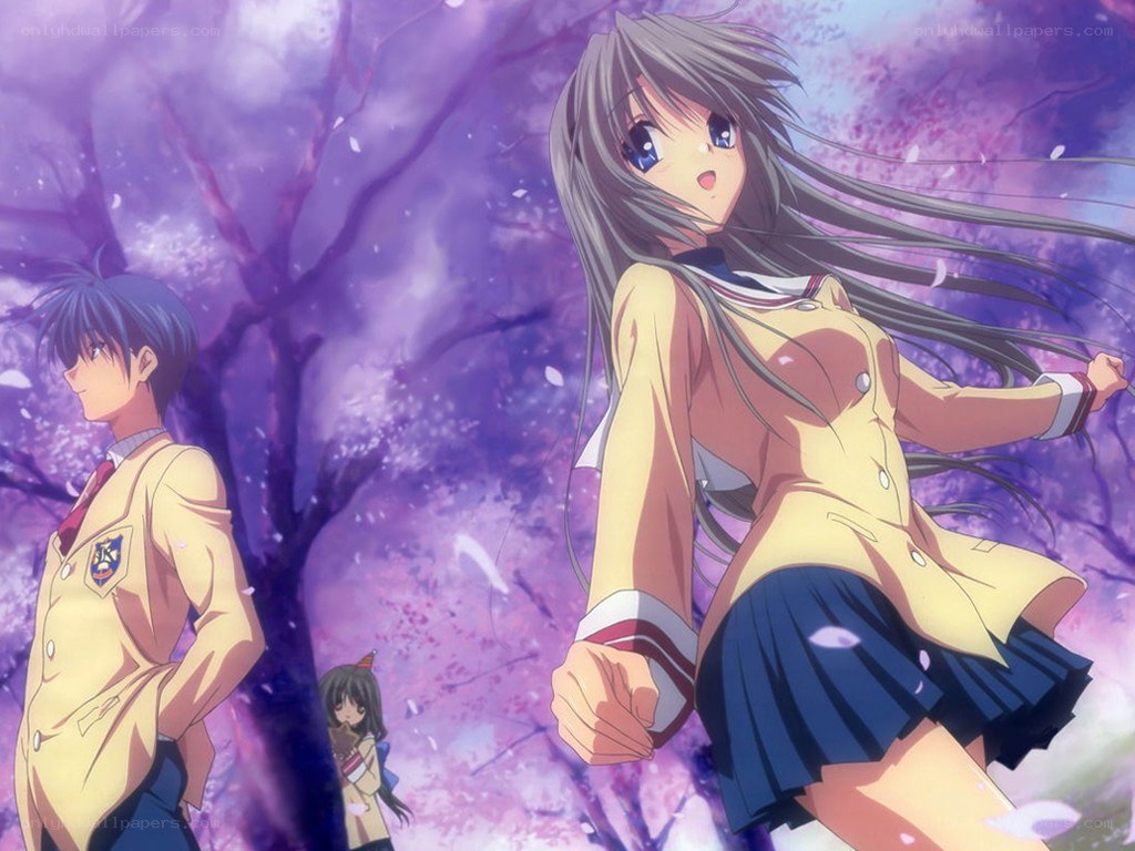 Anime characters in school uniforms