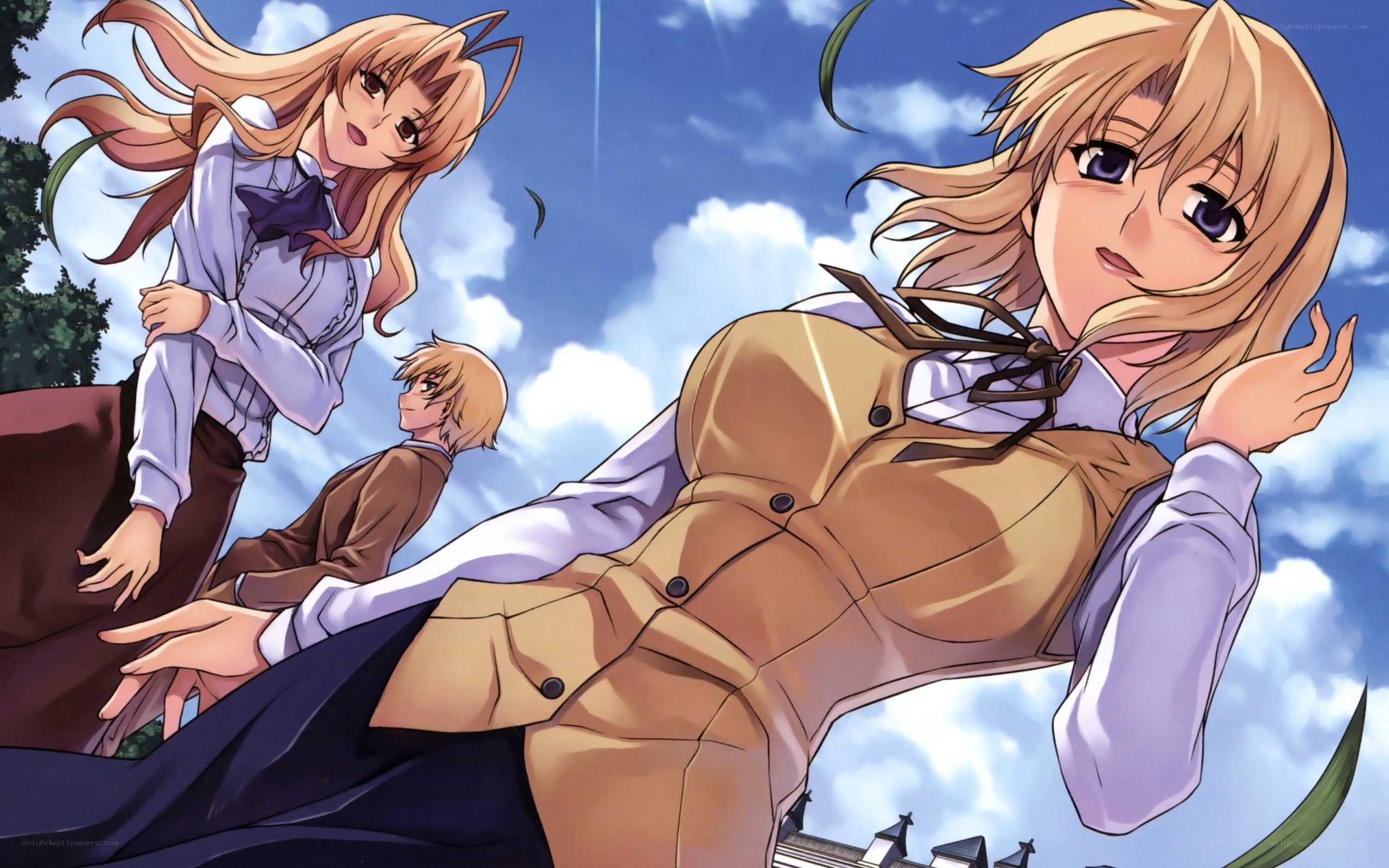 anime characters in school uniforms