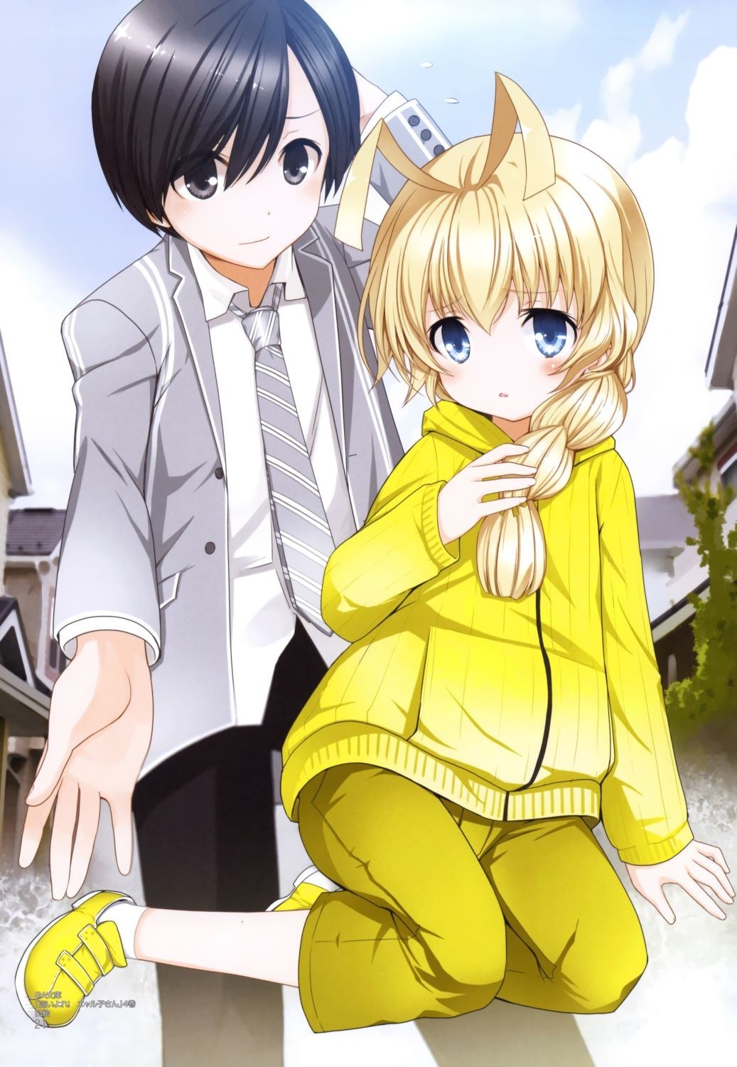 Anime characters in school uniforms