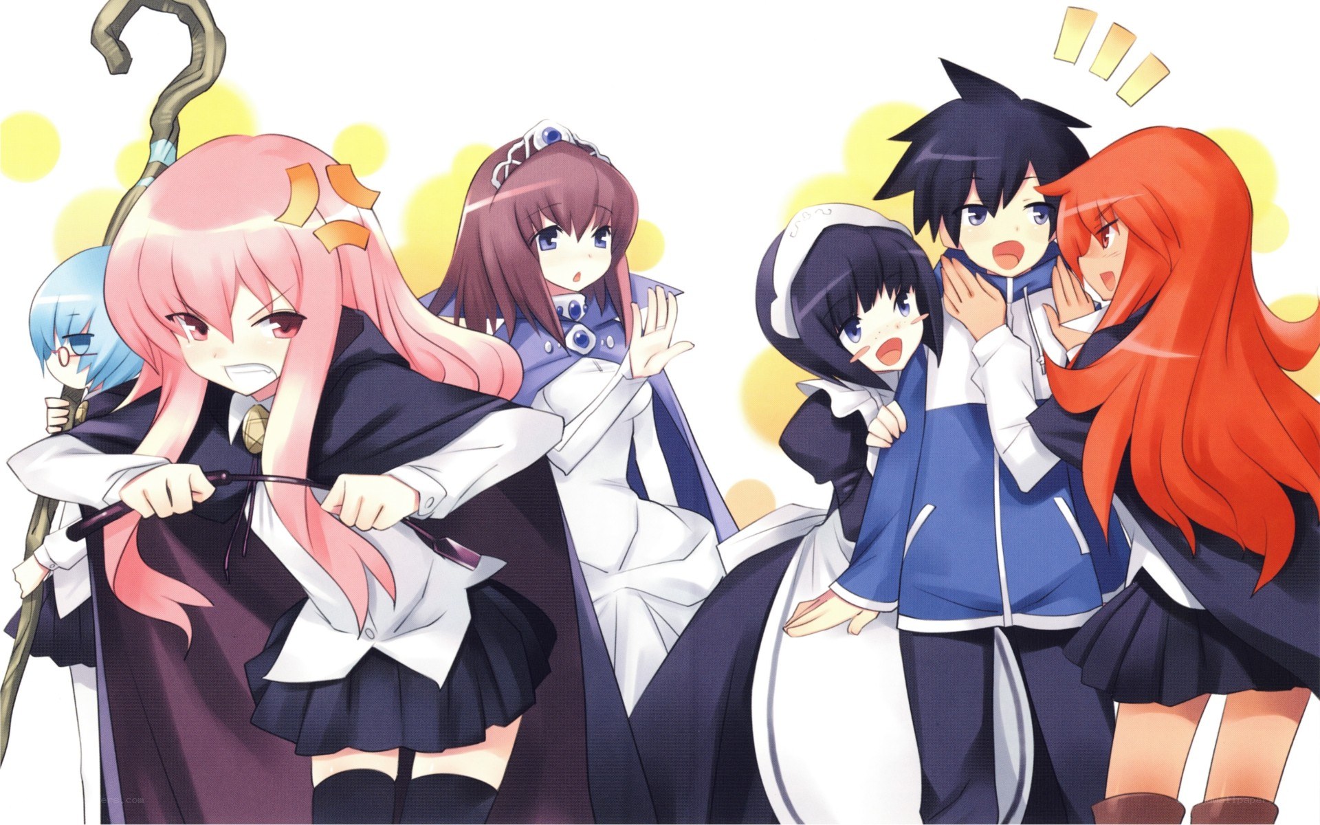 Anime characters in school uniforms