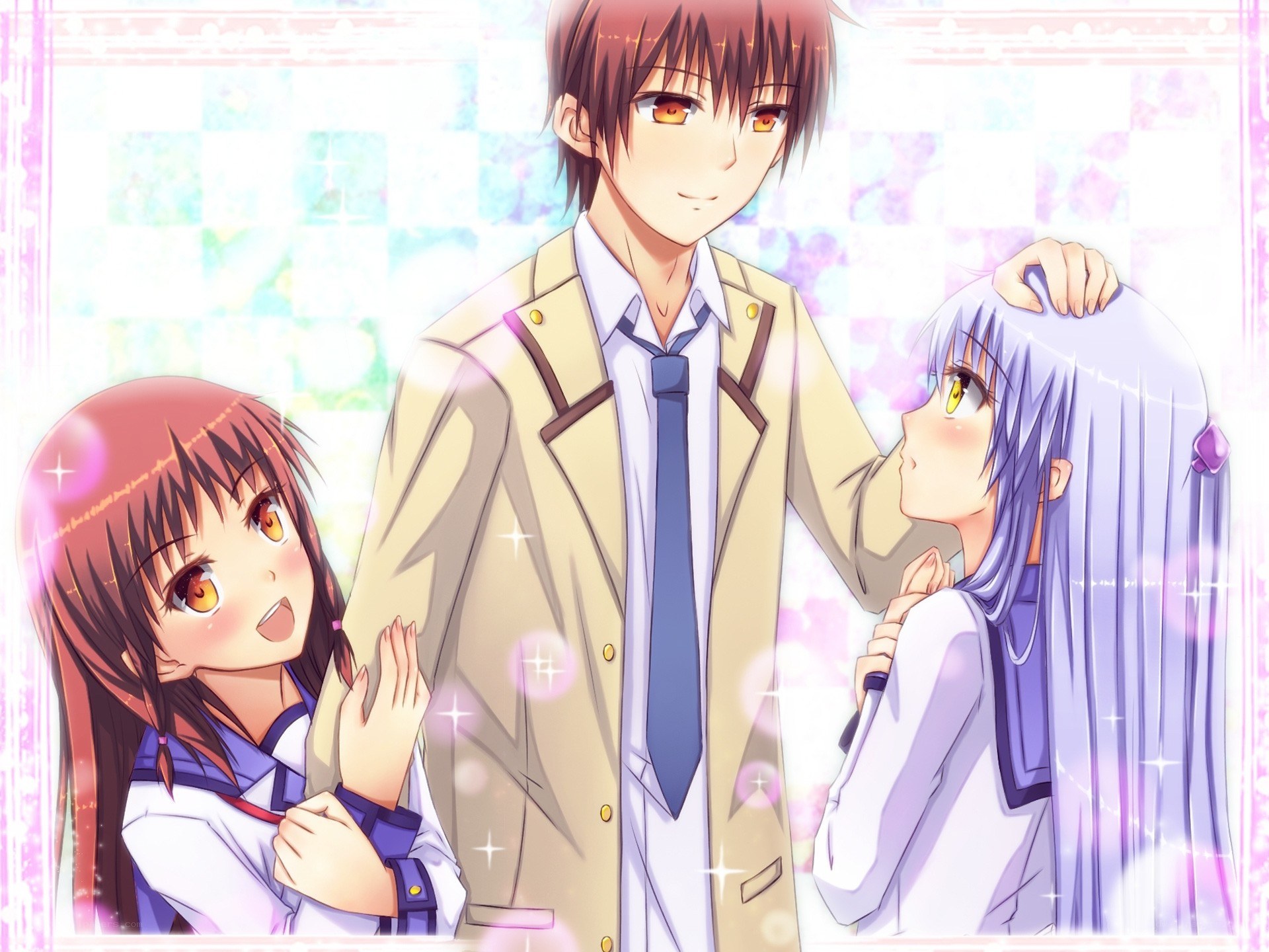 Anime characters in school uniforms