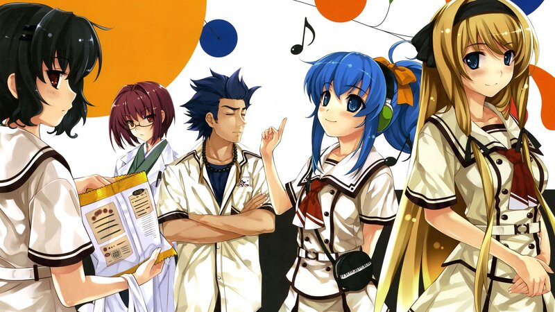 anime characters in school uniforms