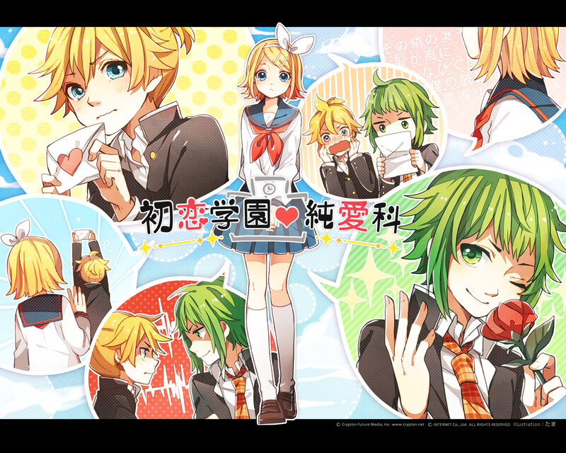 Anime Characters in School Uniforms — Blue, Cheerful, Manga