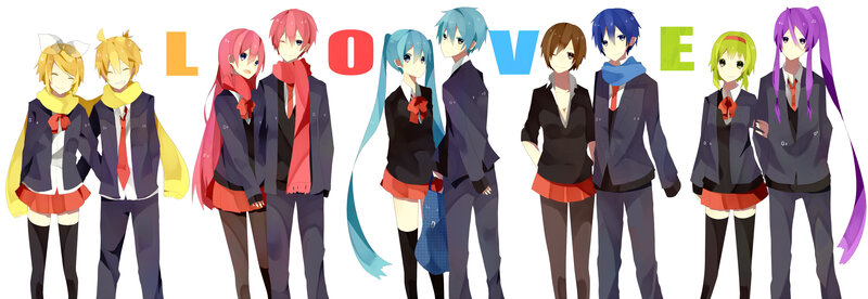 Anime Characters in School Uniforms — Blue, Friendly