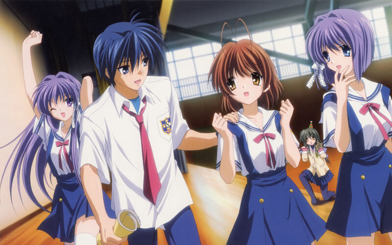 Anime Characters in School Uniforms — Blue, Lively