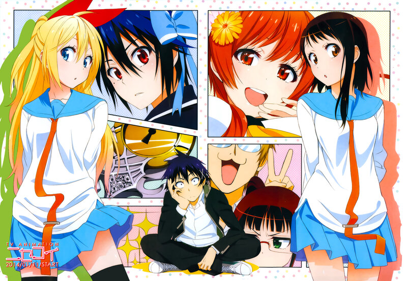 Anime Characters in School Uniforms — Blue, Playful, School Uniform, Comic Panels