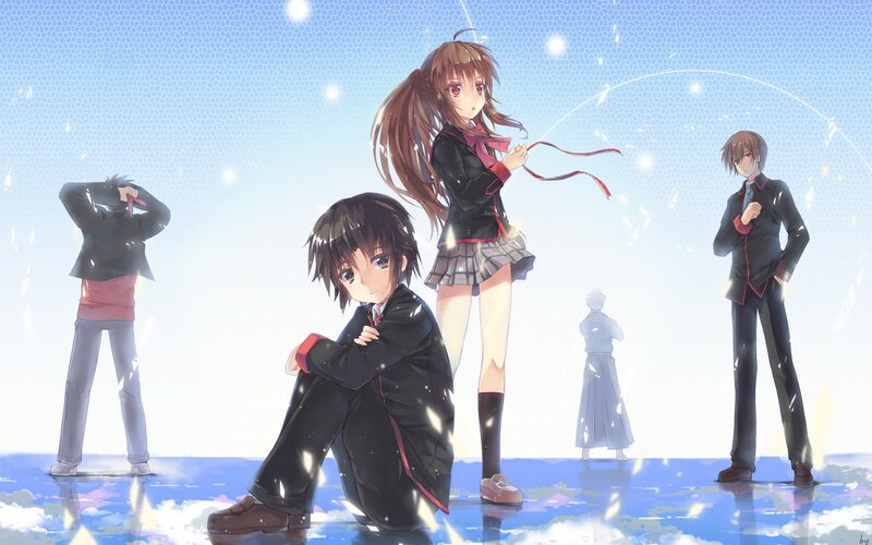 Anime Characters in School Uniforms — Blue, Serene