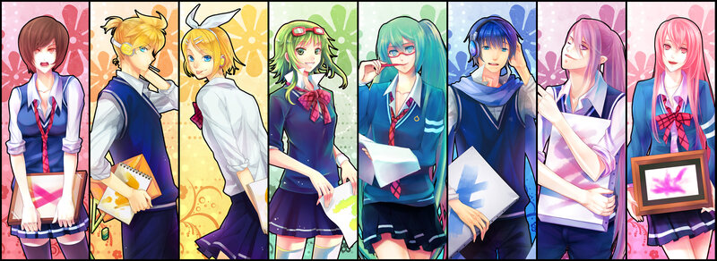Anime Characters in School Uniforms — Blue