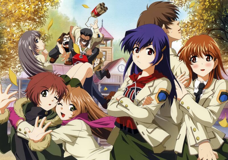 Anime Characters in School Uniforms — Green