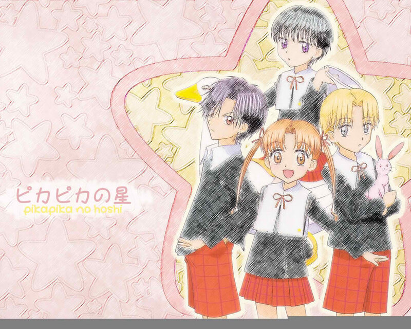 Anime Characters in School Uniforms — Pink, Cheerful