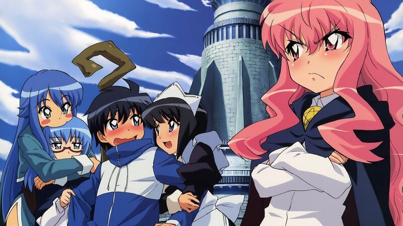 Anime Characters in School Uniforms — Pink, Dramatic, Afternoon