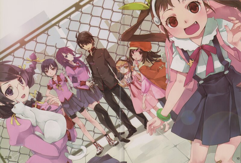 Anime Characters in School Uniforms — Pink, Playful, Afternoon