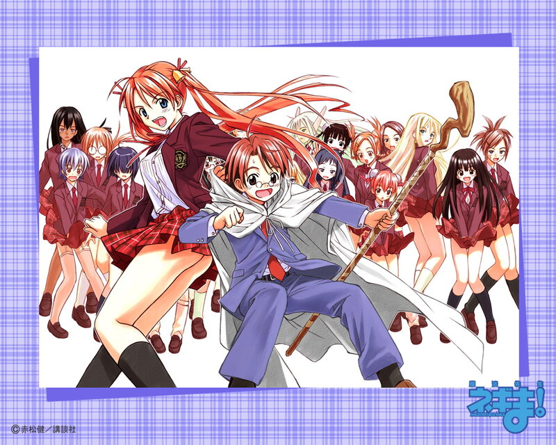 Anime Characters in School Uniforms — Purple, Energetic, Manga